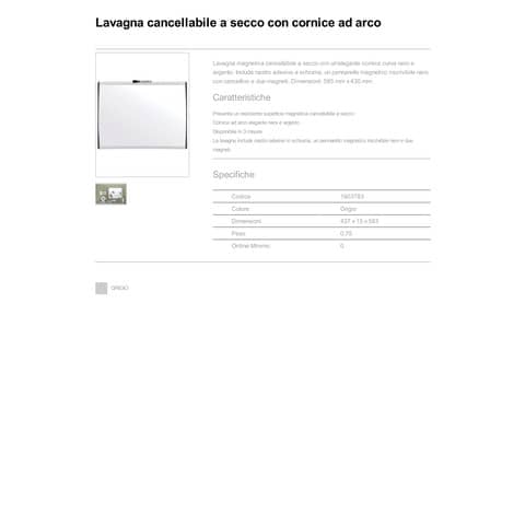 Lavagna cancellabile a secco con cornice ad arco Nobo Nobo 58,5x43 cm 1903783